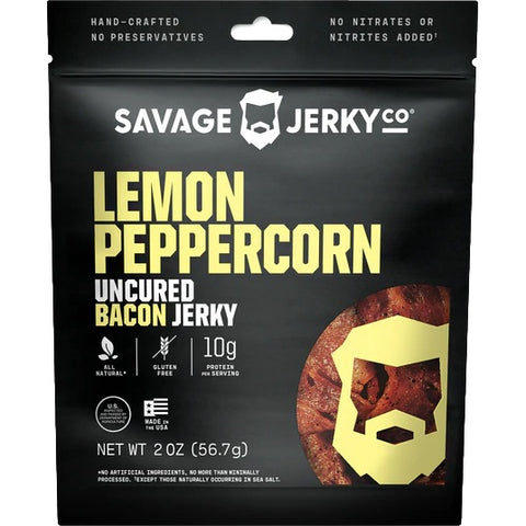 Savage Jerky Co Lemon Peppercorn Bacon Jerky