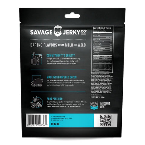 Savage Jerky Co Peri Peri Bacon BBQ Back