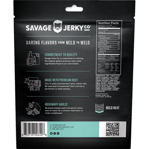 Savage Jerky Co Rosemary Garlic Nutrition Facts