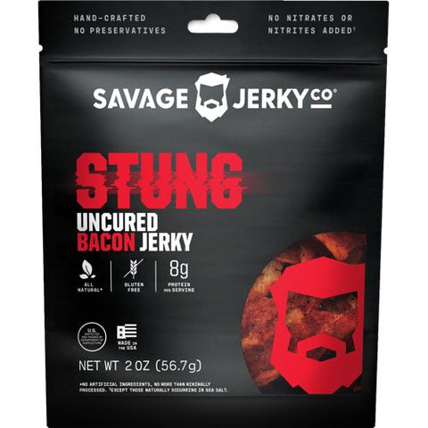 Savage Jerky Co Stung Carolina Reaper Extra Spicy Bacon Jerky