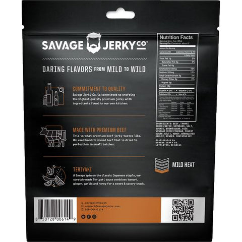 Savage Beef Jerky Teriyaki Back