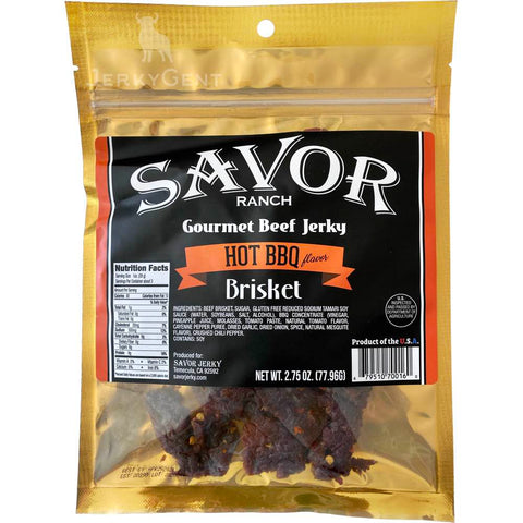 Savor Gourmet Hot Spicy BBQ Brisket Beef Jerky