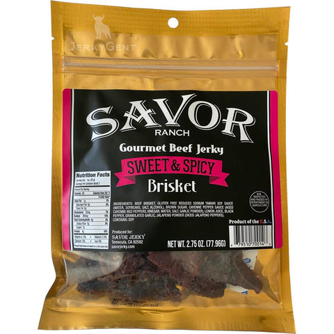 Savor Gourmet Sweet And Spicy Brisket Beef Jerky