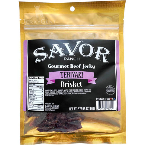 Savor Gourmet Teriyaki Flavored Brisket Beef Jerky