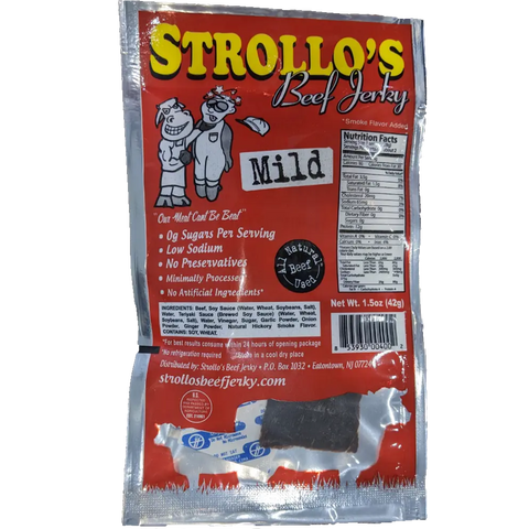 Strollo's Beef Jerky Mild - Low sodium, zero sugar beef jerky