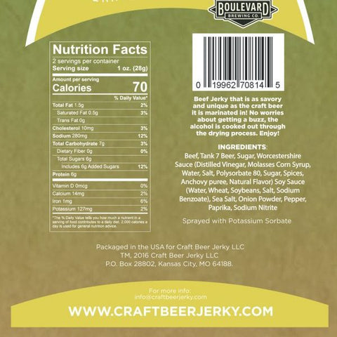 Craft Beer Jerky Boulevard Tank 7 Nutrition Facts
