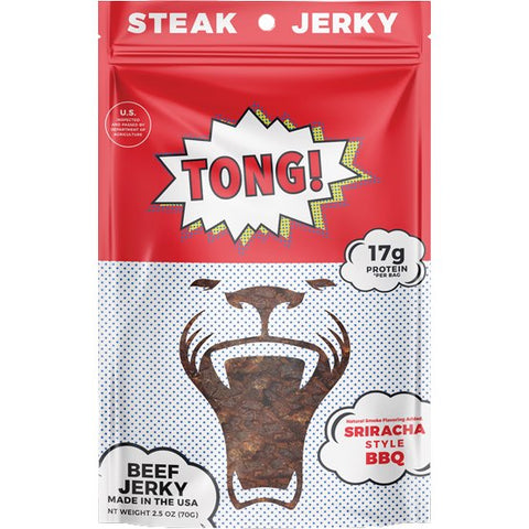 Tong! Beef Jerky Sriracha Style BBQ Flavored Steak Jerky