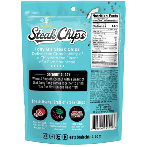 Tony B's Coconut Curry Steak Chips Nutrition Facts