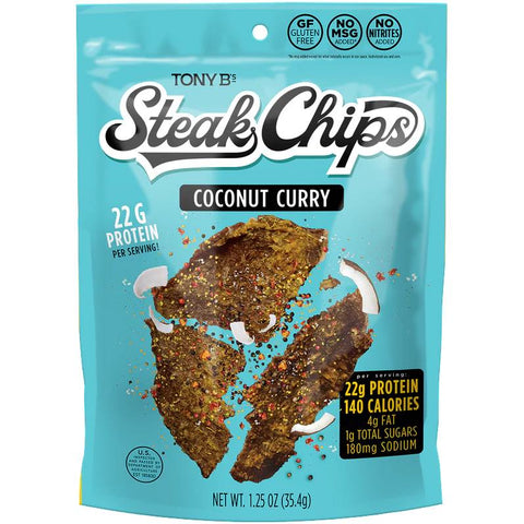Tony B's Steak Chips Coconut Curry Beef Jerky