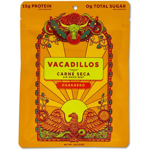 Vacadillos Carne Seca Air Dried Beef Jerky Habanero