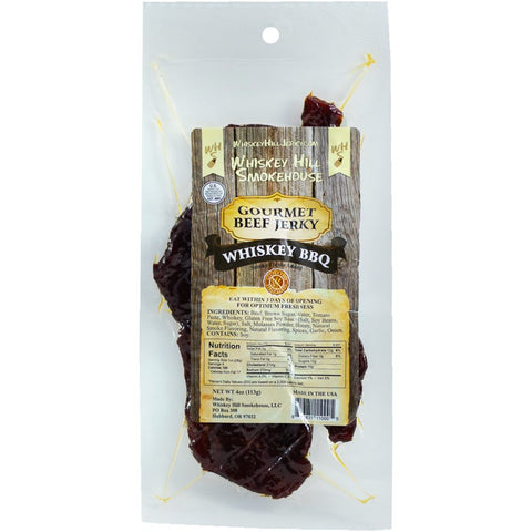 Whiskey Hill Smokehouse Whiskey BBQ Gourmet Beef Jerky, 3-oz - JerkyGent