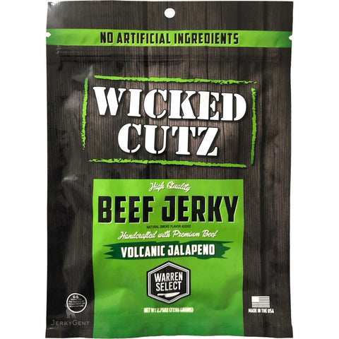 Wicked Cutz Volcanic Jalapeno Spicy Beef Jerky Front