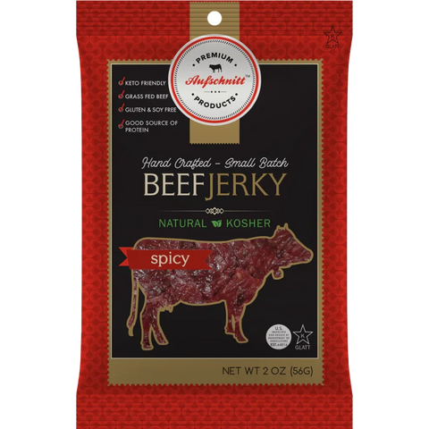 Aufschnitt Artisan Beef Jerky Spicy Front of Package