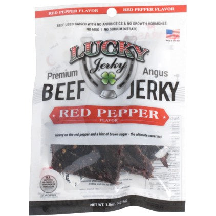 Lucky Angus Beef Jerky Red Pepper Flavored 1.5 ounce