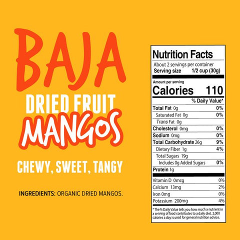 Baja dried mangos nutrition facts