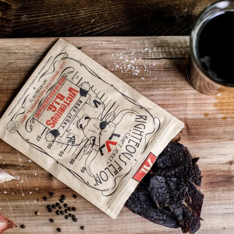 Righteous Felon Craft Beef Jerky - Victorious B.I.G. Stout Beer Infused Ingredients