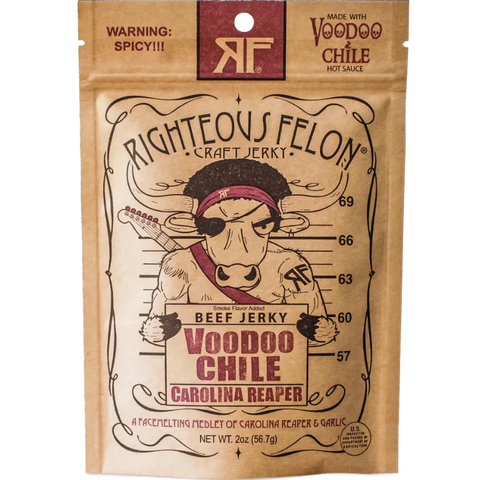 Righteous Felon Voodoo Chile Carolina Reaper & Garlic Beef Jerky